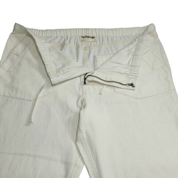 We The Free Womens Ivory Relax Cotton Pants Wide Leg Drawstring Waistband L NEW - Picture 13 of 15